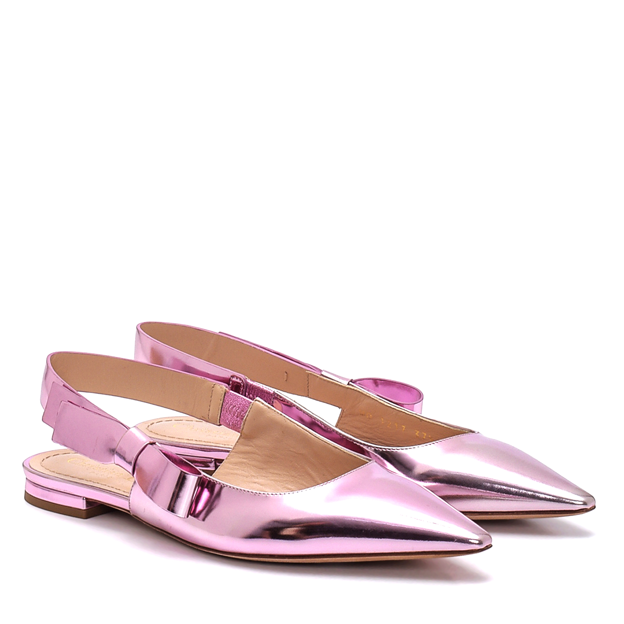 Christian Dior - Metallic Pink Slingback Ballerina Flats